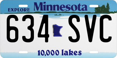 MN license plate 634SVC