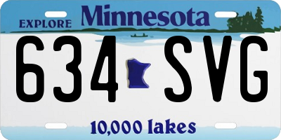 MN license plate 634SVG