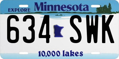 MN license plate 634SWK