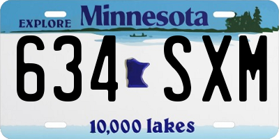 MN license plate 634SXM