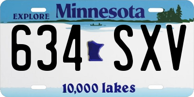 MN license plate 634SXV