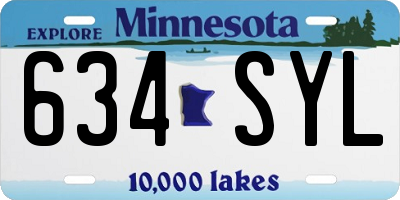 MN license plate 634SYL