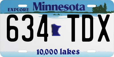 MN license plate 634TDX