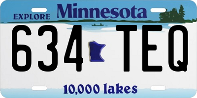 MN license plate 634TEQ