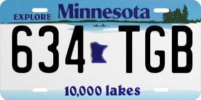 MN license plate 634TGB