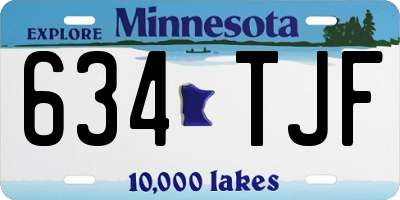 MN license plate 634TJF