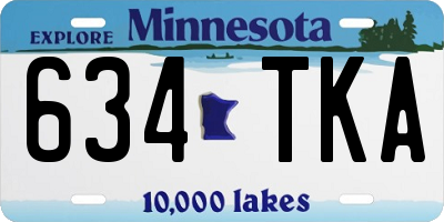 MN license plate 634TKA