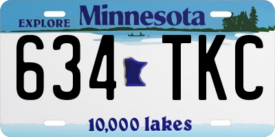 MN license plate 634TKC