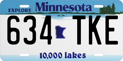 MN license plate 634TKE