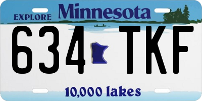 MN license plate 634TKF