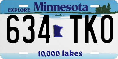 MN license plate 634TKO