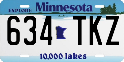 MN license plate 634TKZ