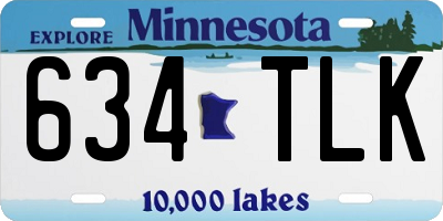 MN license plate 634TLK