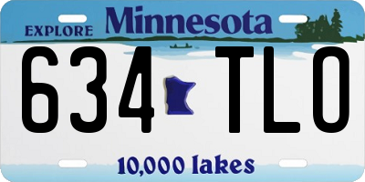 MN license plate 634TLO