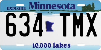 MN license plate 634TMX