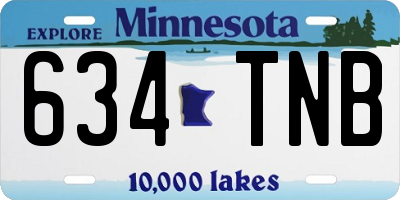 MN license plate 634TNB