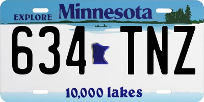 MN license plate 634TNZ