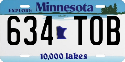 MN license plate 634TOB