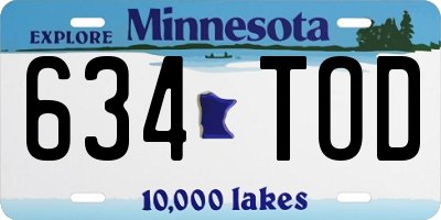 MN license plate 634TOD