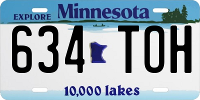 MN license plate 634TOH