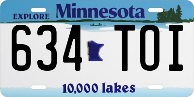 MN license plate 634TOI