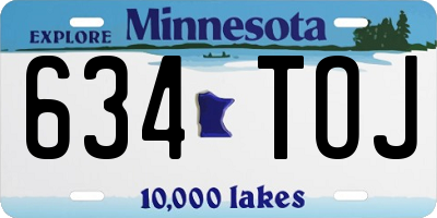 MN license plate 634TOJ