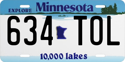MN license plate 634TOL