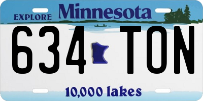 MN license plate 634TON