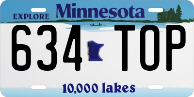 MN license plate 634TOP