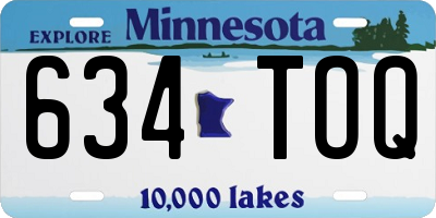 MN license plate 634TOQ