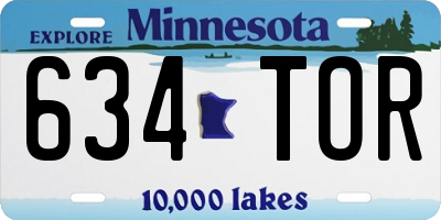 MN license plate 634TOR