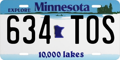 MN license plate 634TOS
