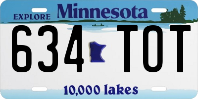 MN license plate 634TOT