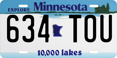 MN license plate 634TOU