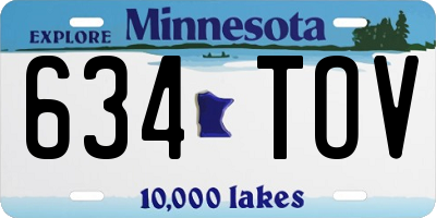 MN license plate 634TOV