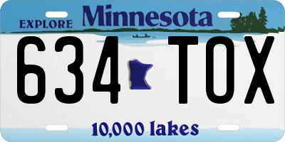 MN license plate 634TOX