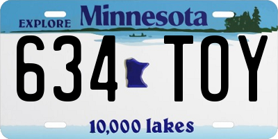 MN license plate 634TOY