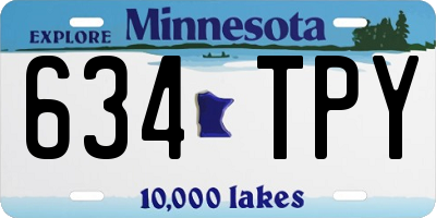 MN license plate 634TPY