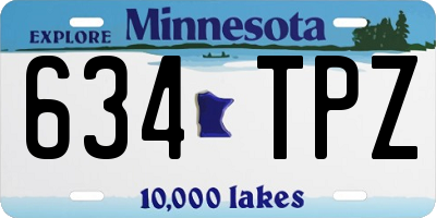 MN license plate 634TPZ