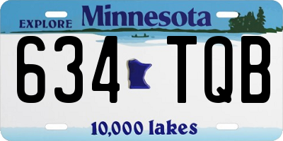 MN license plate 634TQB