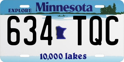 MN license plate 634TQC