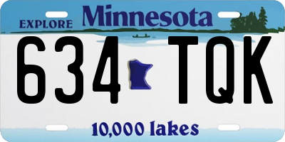 MN license plate 634TQK