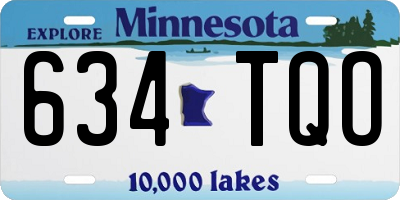 MN license plate 634TQO