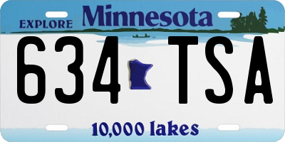 MN license plate 634TSA