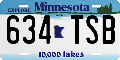 MN license plate 634TSB