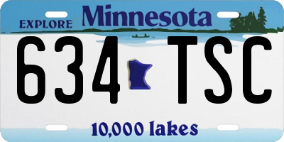 MN license plate 634TSC
