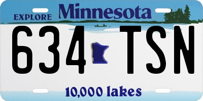 MN license plate 634TSN