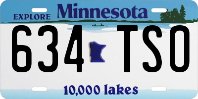MN license plate 634TSO
