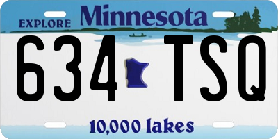 MN license plate 634TSQ