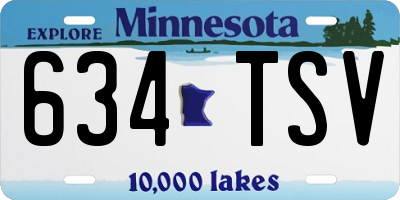 MN license plate 634TSV